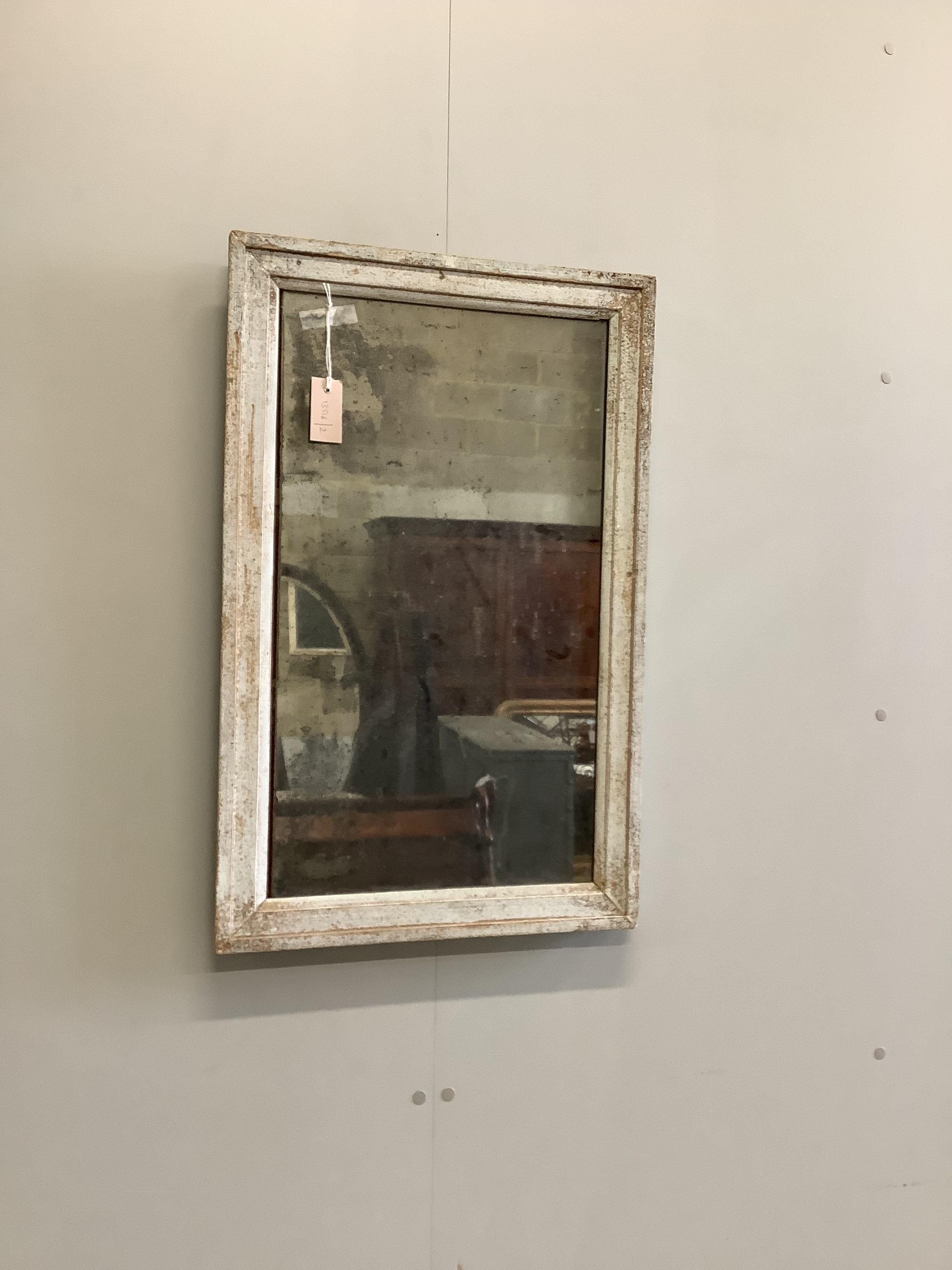 A painted rectangular wall mirror, width 49cm, height 76cm